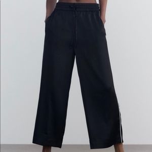 Zara Flowy Black Satin-Like Pants